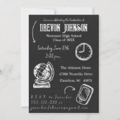 手描きドードル写真卒業パーティー 招待状 (裏面)