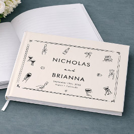 手描きドードル古結婚金 ゲストブック