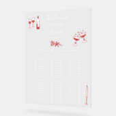 手描きドードル結婚ズ・マルーン座席表 アクリルサイン (傾斜)