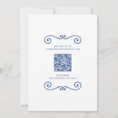 手描きドードル縁どウェディング日付を保存 招待状 (裏面)