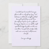 手描きドードル花嫁メイド提案紫 招待状 (裏面)