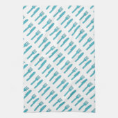 手描きナイフ及びフォーク キッチンタオル (縦)