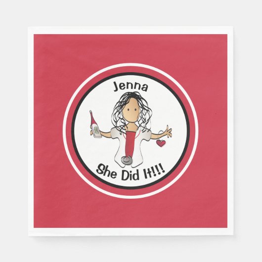 手描きナース医学部卒業ナプキン スタンダードランチョンナプキン (正面)