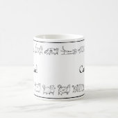 手描きネコ お父さん 現代 シンプル コーヒーマグカップ (中央)