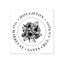 手描きハイビスカスラウンドファミリー差出人住所