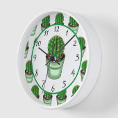 手描きハウスプラントカッティ 壁時計 (傾斜)