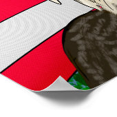 手描きハゲ・ワシとアメリカ国旗の愛国心 ポスター (角)