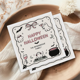 手描きハッピーハロウィンナプキン スタンダードカクテルナプキン