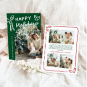 手描きハッピーホリデーズアーチフォトクリスマス シーズンカード