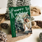 手描きハッピーホリデーズアーチフォトクリスマス シーズンカード