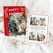 手描きハッピーホリデーズアーチフォトクリスマス シーズンカード