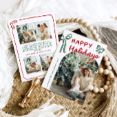 手描きハッピーホリデーズアーチフォトクリスマス シーズンカード