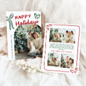 手描きハッピーホリデーズアーチフォトクリスマス シーズンカード