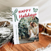 手描きハッピーホリデーズアーチフォトクリスマス シーズンカード