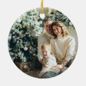 手描きハッピーホリデーズフォトクリスマス セラミックオーナメント (裏面)