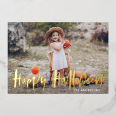 手描きハロウィン写真入りカード 箔シーズンカード (正面)