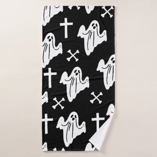 手描きハロウィン模様の背景 バスタオル (バスタオル)