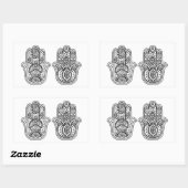 手描きハンサ(オーナメント) 長方形シール (シート)