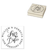 手描きハートのサークルSave the Date ラバースタンプ (押印)