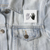 手描きハートのドードル手 缶バッジ (インサイチュ)