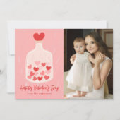 手描きハートの瓶Photo Valentine's Day シーズンカード (正面)