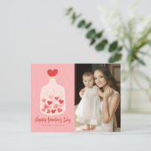 手描きハートの瓶Photo Valentine's Day シーズンポストカード (スタンド正面)