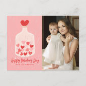 手描きハートの瓶Photo Valentine's Day シーズンポストカード (正面)