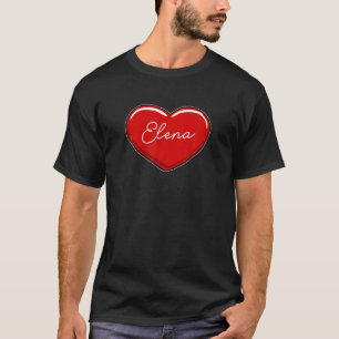手描きハートエレナ – 大好きなファーストネームハート Tシャツ