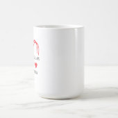 手描きハートカップルバレンタインデーマグ コーヒーマグカップ (中央)