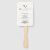 手描きハートドードルモダン結婚式 プログラム ハンドファン (正面)