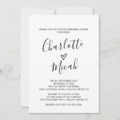 手描きハートリハーサルディナー 招待状 (正面)