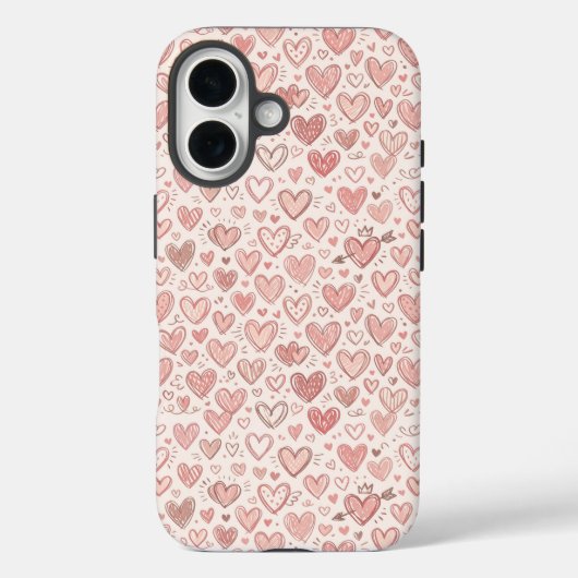 手描きハート柄 Case-Mate iPhoneケース (裏面)