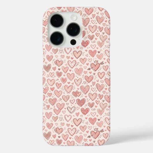 手描きハート柄 Case-Mate iPhoneケース (裏面)