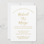 手描きハート50結婚周年記念パーティー 招待状 (正面)