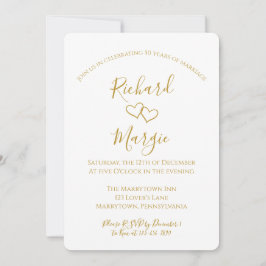 手描きハート50結婚周年記念パーティー 招待状