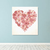 手描きハート キャンバスプリント (インサイチュ (ウッドフロア))