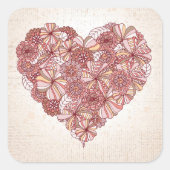 手描きハート スクエアシール (正面)
