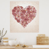 手描きハート ポスター (キッチン)