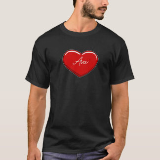 手描きハートAva – ファーストネームハートI Love Av Tシャツ
