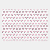 手描きハートVol.2バレンタインデギストラップセット ラッピングペーパーシート (正面)