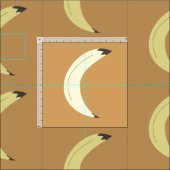 手描きバナナのイエロー柄 ファブリック (タイル)
