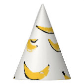 手描きバナナ、シームレススタイリッシュなパターン。 パーティーハット (左)