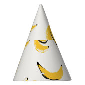 手描きバナナ、シームレススタイリッシュなパターン。 パーティーハット (右)