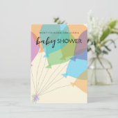 手描きバルーン ベイビーシャワー招待状テンプレート (スタンド正面)