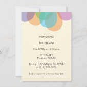 手描きバルーン ベイビーシャワー招待状テンプレート (裏面)