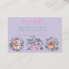 手描きバンニーズパープルおむつラッフル 名刺
