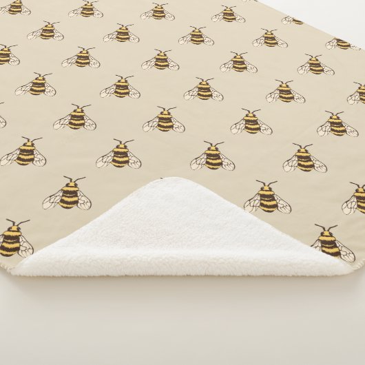 手描きバンブルミツバチ シェルパブランケット (3/4)