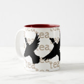 手描きバードティーアヒル ツートーンマグカップ (正面左)