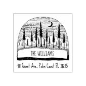 手描きパインズランドスケープファミリー差出人住所 ラバースタンプ (インプリント)