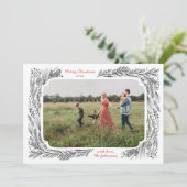 手描きパインフレームクリスマスフォト シーズンカード (スタンド正面)